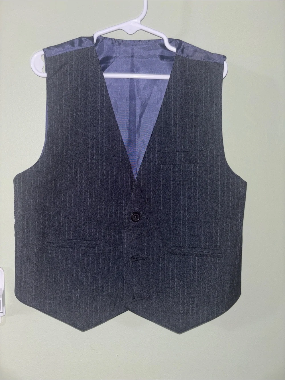 Kids Charcoal Pinstripe Suit Jacket 3 pieces